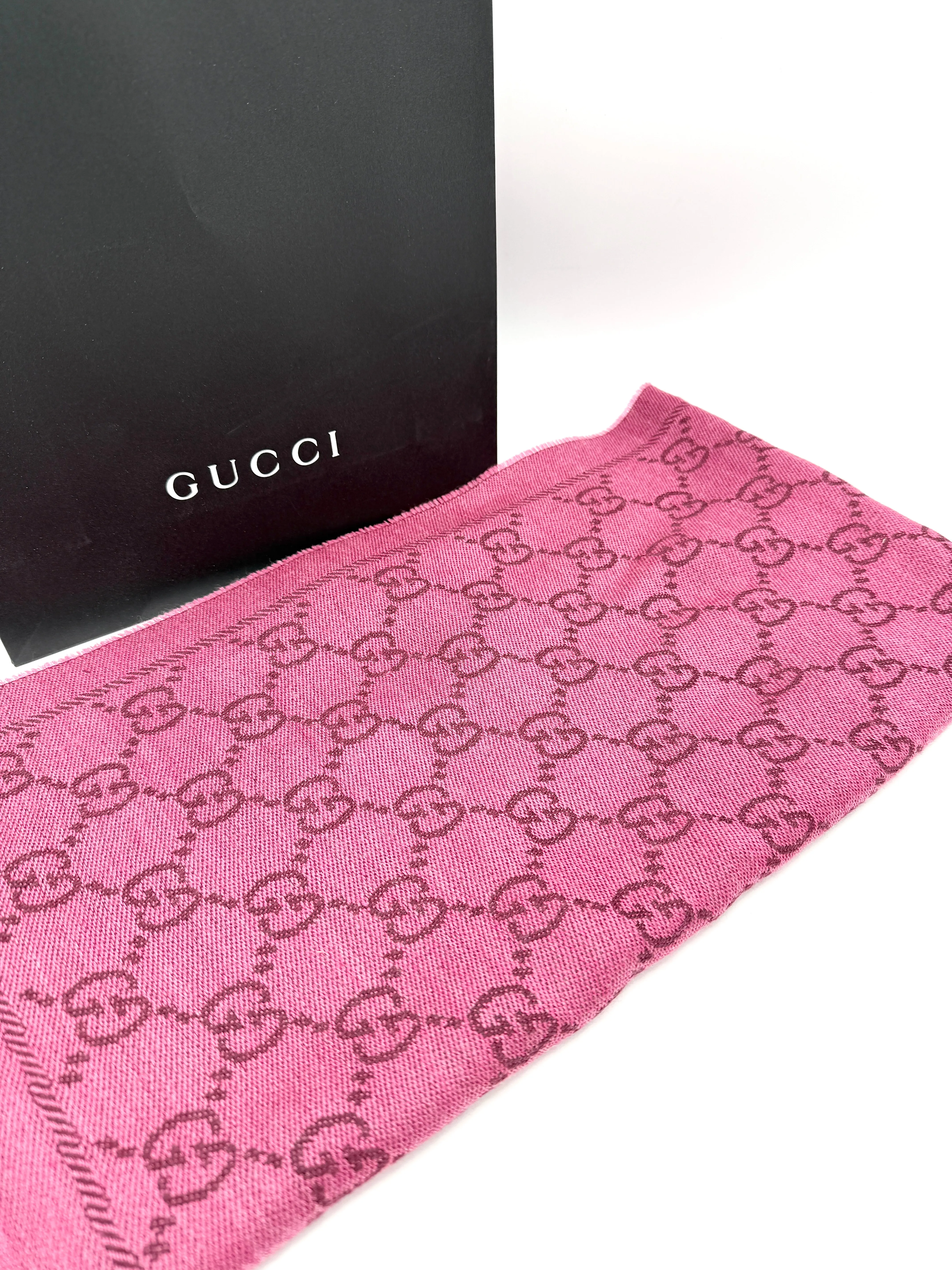 Raspberry GG Wool Scarf