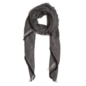 Roberto Cavalli black/silver Wool Blend Scarf