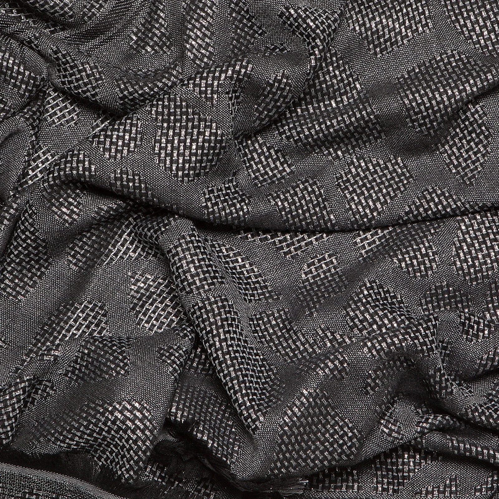 Roberto Cavalli black/silver Wool Blend Scarf