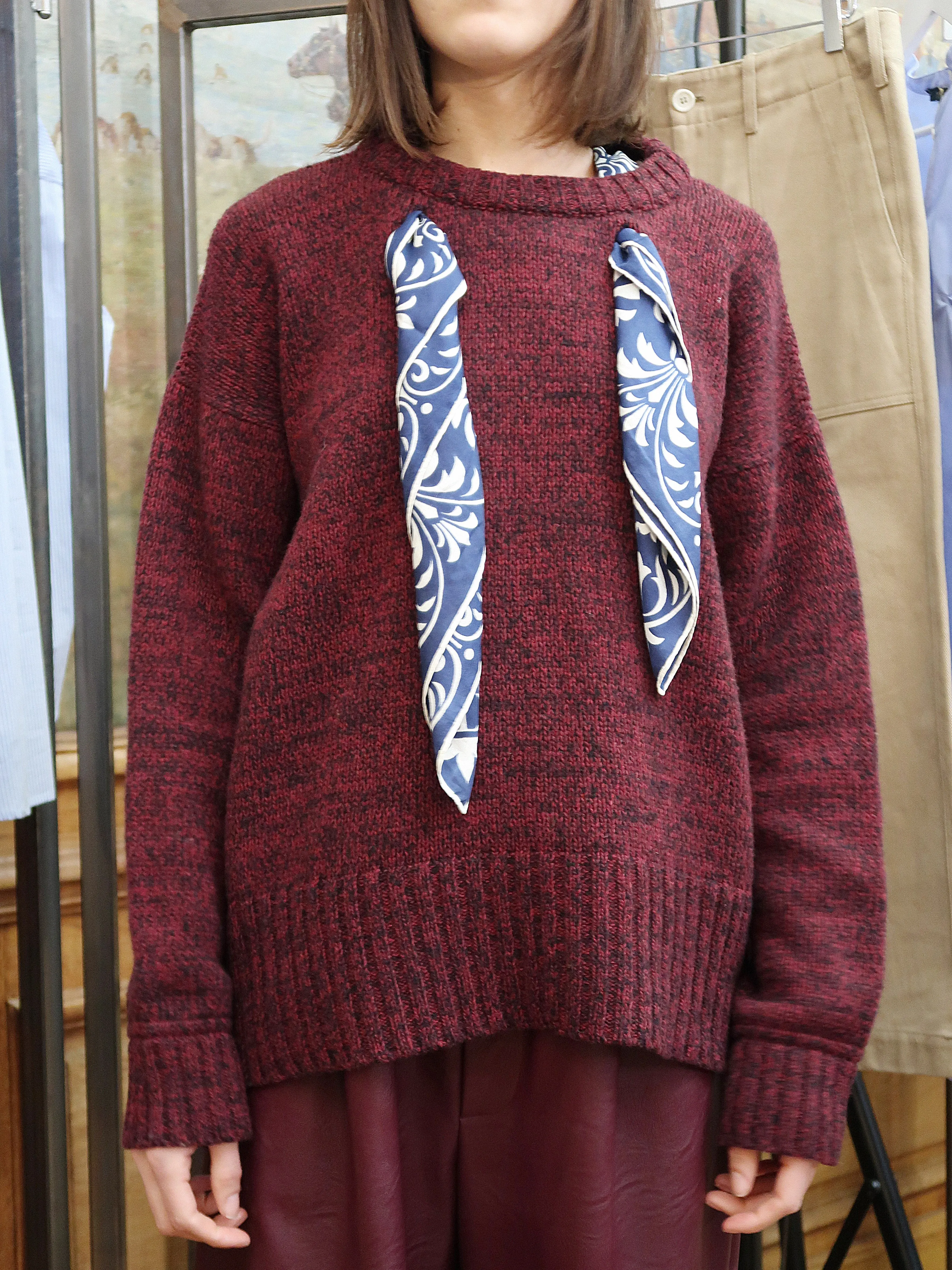 scarf neck sweater