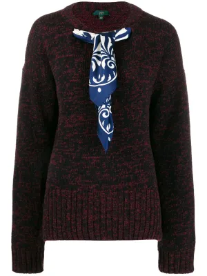 scarf neck sweater