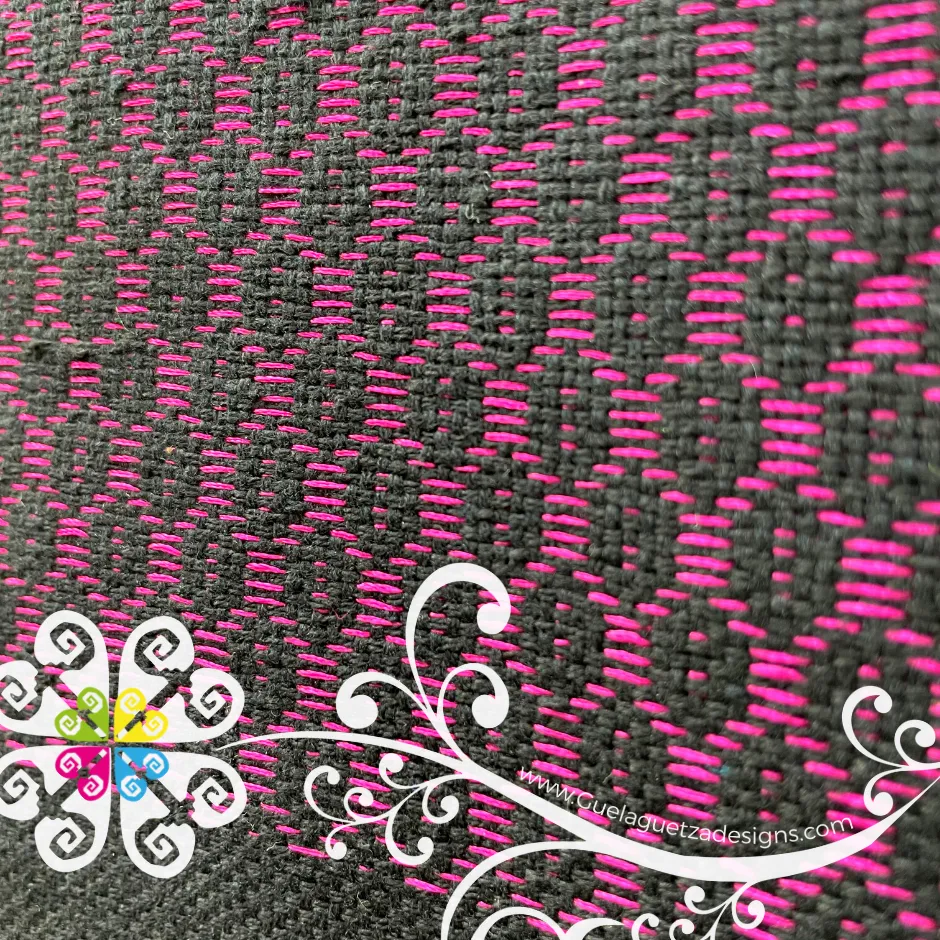 Tehuana Embroider Scarf- Artisan Pedal Loom Shawl