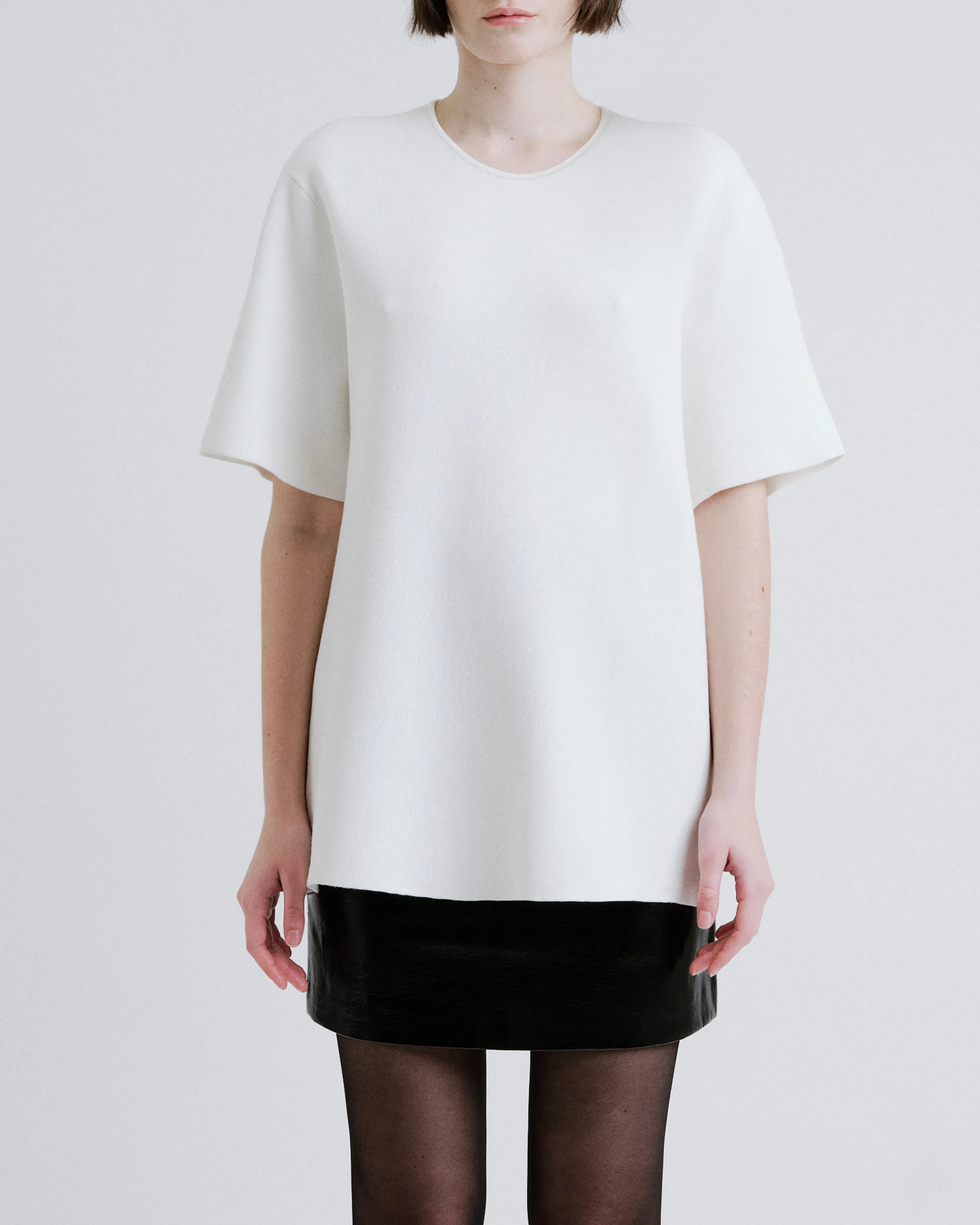 The Knitted Oversize Tee - White